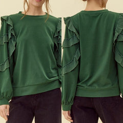 Ruffly Layer Long Sleeve Top