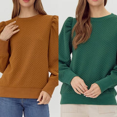 Embossing Textured Sweatshirt Top