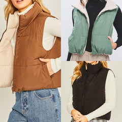 Woven Solid Reversible Vest