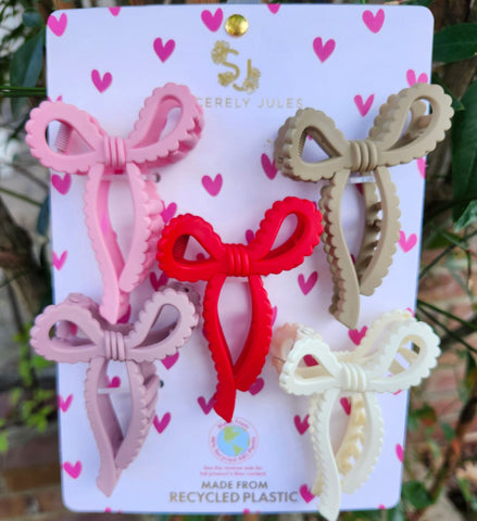 Valentine Hair Bow Hair Claw Clips