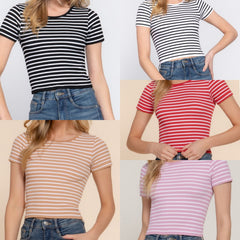 Stripe Seamless Ribbed Top
