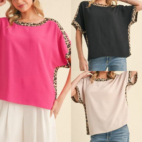 Leopard Dolman Sleeve Top
