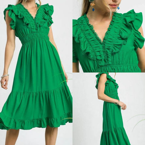 Ruffle Tiered Midi Dress