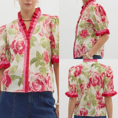 Floral Puff Sleeve Top