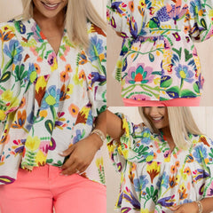 Floral Smocked Puff Sleeve Top
