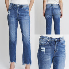 Super High Straight Leg With Step Hem Jeans