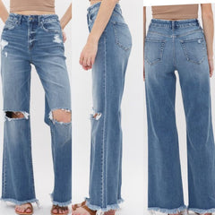 Stretch Super High Rise Wide Leg Jeans