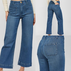 Super High Rise Wide Leg/Cropped Jeans