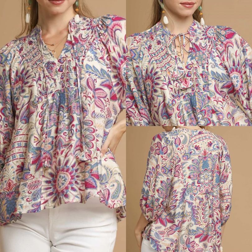 Floral Paisley Boho Top