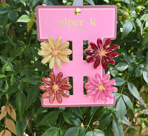 Flower Beaded Hair Clips