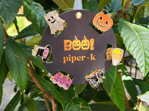 Boo Halloween Mini Rhinestone Hair Clips