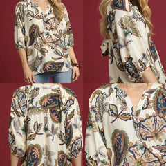 Boho Paisley Puff Sleeve Top