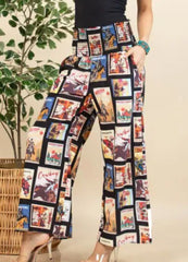 Western Vintage Smocked Waist Woven Pants