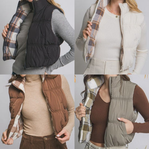 Full-Zip Reversable Puffer Vest