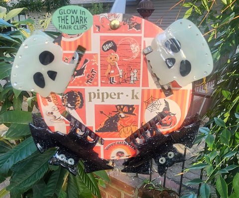 Skull/Bat Halloween Hair Clips
