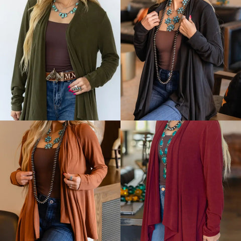 Soft Drape Open Front Cardigan
