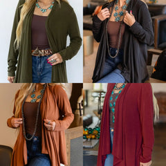 Soft Drape Open Front Cardigan