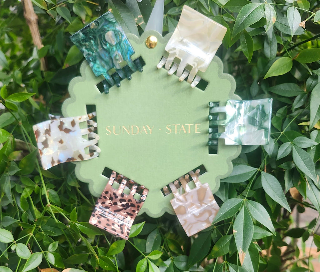 Crackled Hair Clips