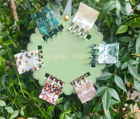 Crackled Hair Clips
