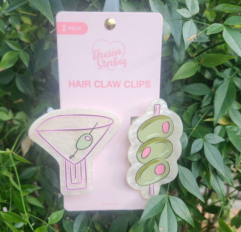 Martini With Olives Hair Clips