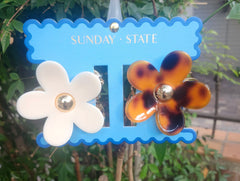 Animal Printed Jumbo Daisy Hair Clips