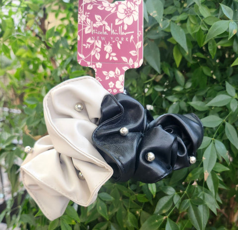 Leather Beaded Scrunchies