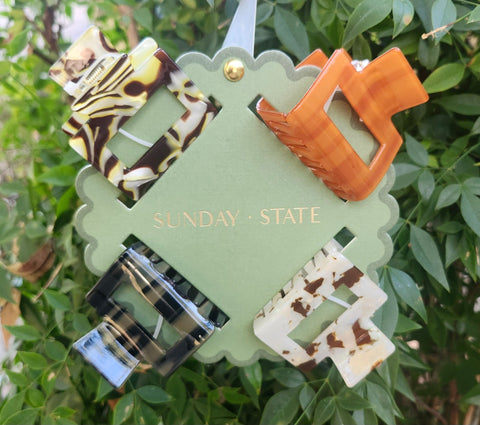 Crackled Hair Clips