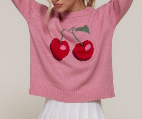 Long Sleeve Cherry Sweater