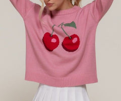 Long Sleeve Cherry Sweater