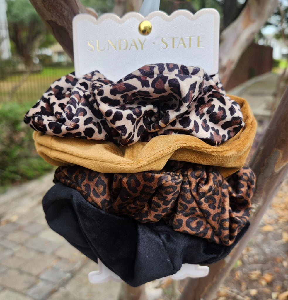 Cheetah Printed/Velvet Scrunchies