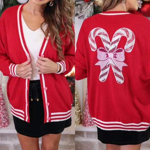 Candy Cane Relaxed Cardigan
