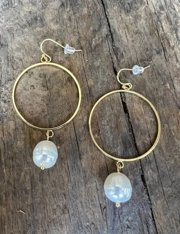 Pearl Hoop Earrings