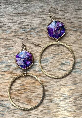 Janet Purple Hoop Earrings