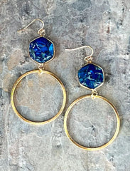 Janet Blue Hoop Earrings
