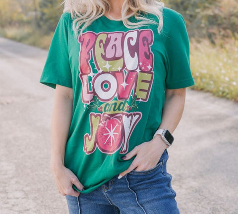 Peace, Love, & Joy Christmas Tee