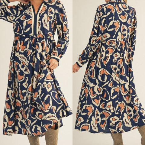 Boho Floral Midi Dress