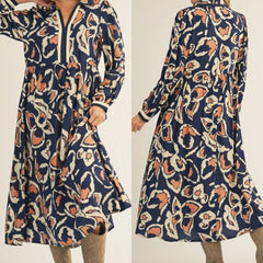 Boho Floral Midi Dress