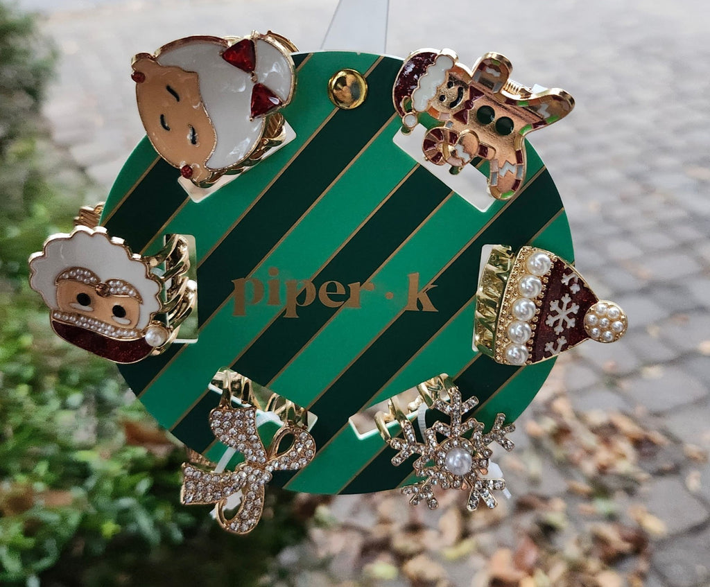 Rhinestone Christmas Hair Clips