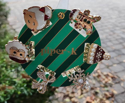 Rhinestone Christmas Hair Clips