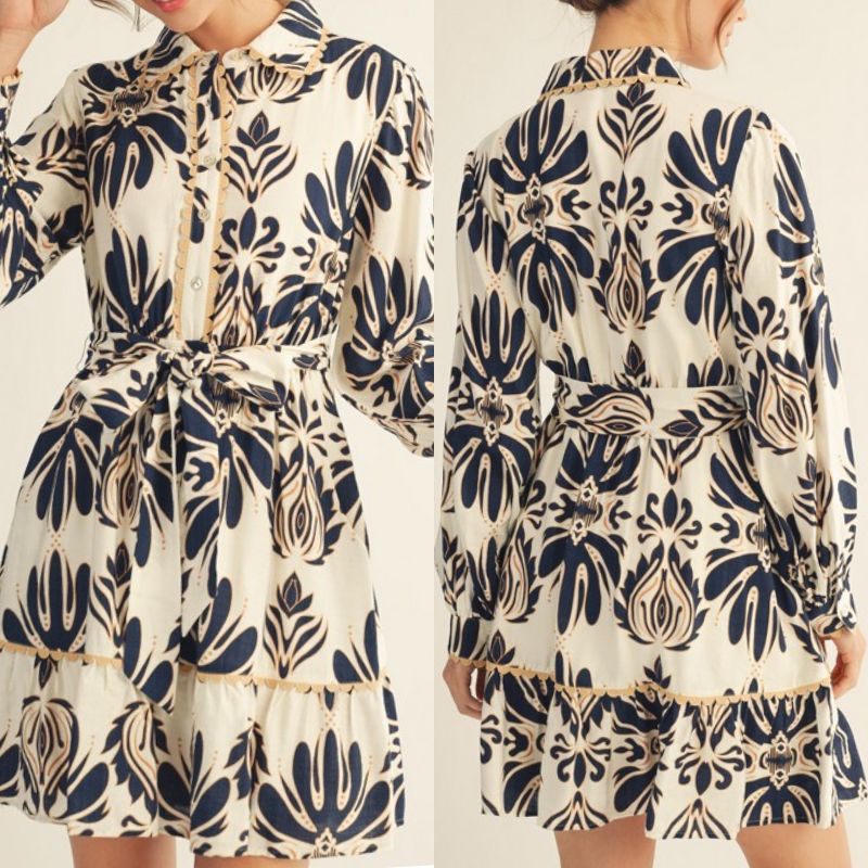 Waist Tie Boho Floral Dress