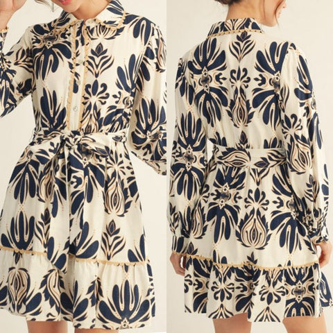 Waist Tie Boho Floral Dress