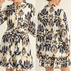 Waist Tie Boho Floral Dress