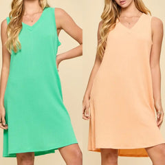 Lightweight V-Neck Tank Dress