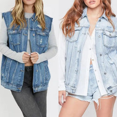 Oversized Boyfriend Fit Denim Vest