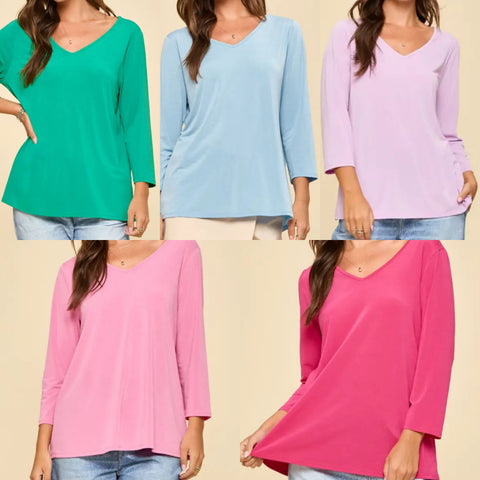 Classic Wrinkle-Free V-Neck Top