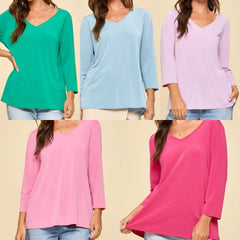 Classic Wrinkle-Free V-Neck Top