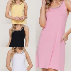 Sleeveless Embellished Mini Dress