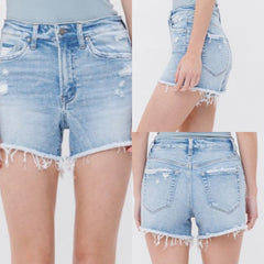 High-Rise Denim Shorts