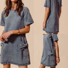 Denim Bow Dress