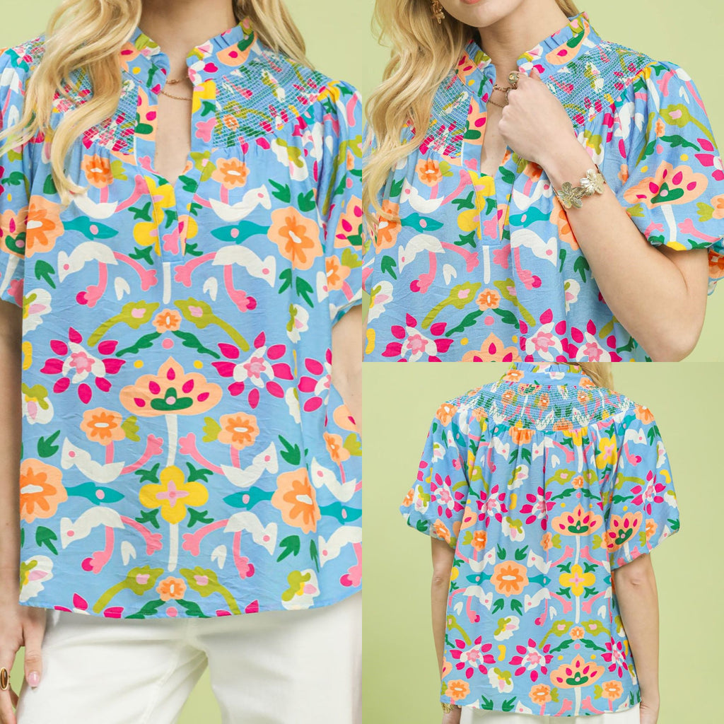 Folk Art Print Top